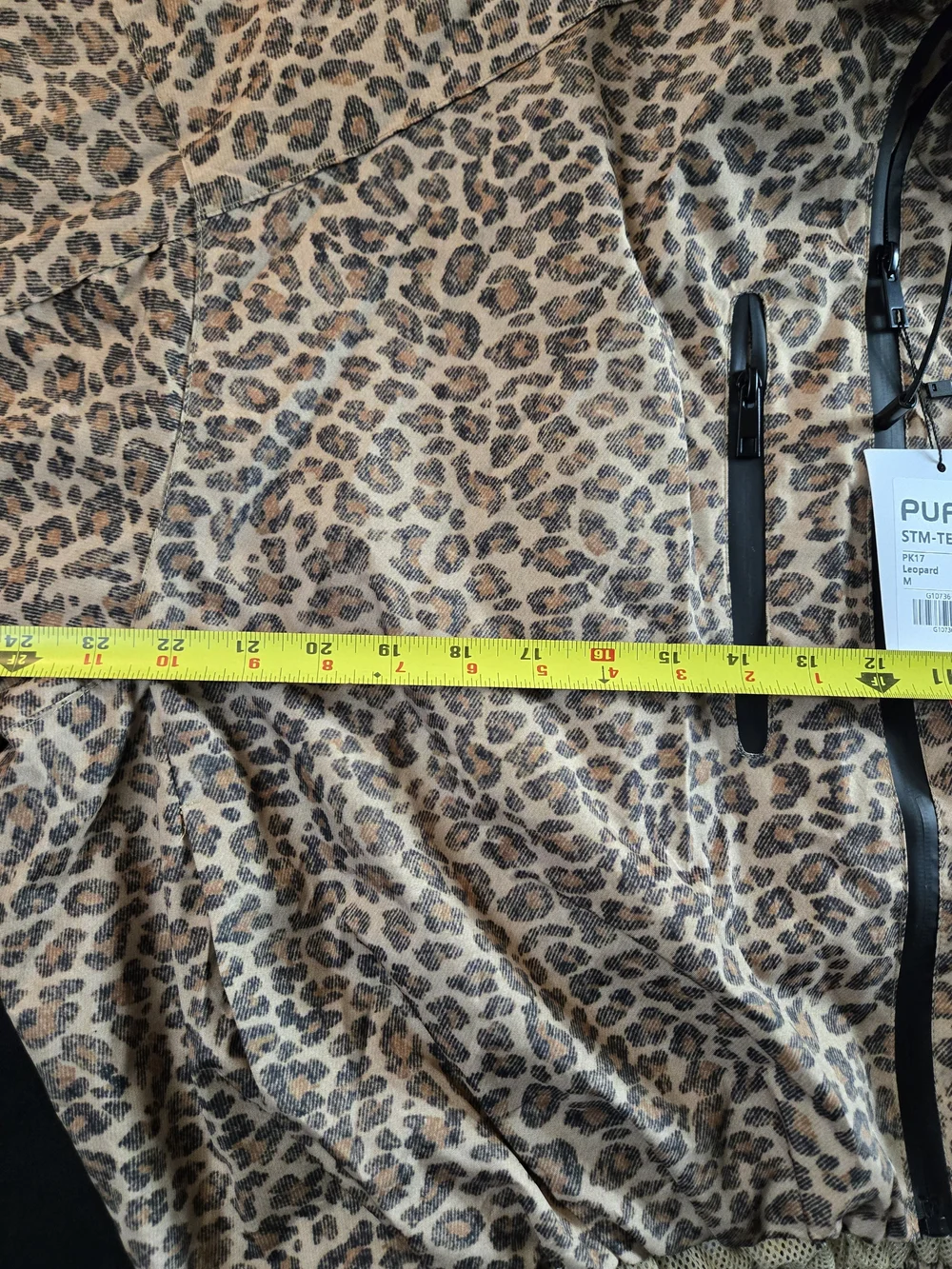 PUFFIT STM-TEX Leopard Print Short Oversized Rain Jacket Medium